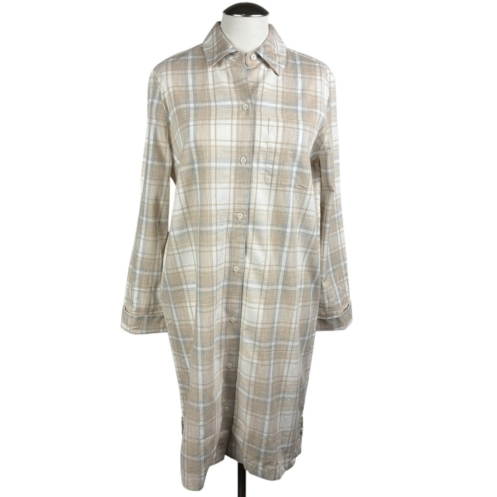 Haven Well Within Women's Plaid Shirt Dress XS Long‎ Sleeve Button Front Casual